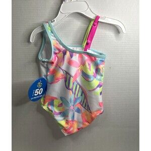 sol Borne Girls One-Piece Swimsuit UPF 50+ Multicolor Floral Size 24M